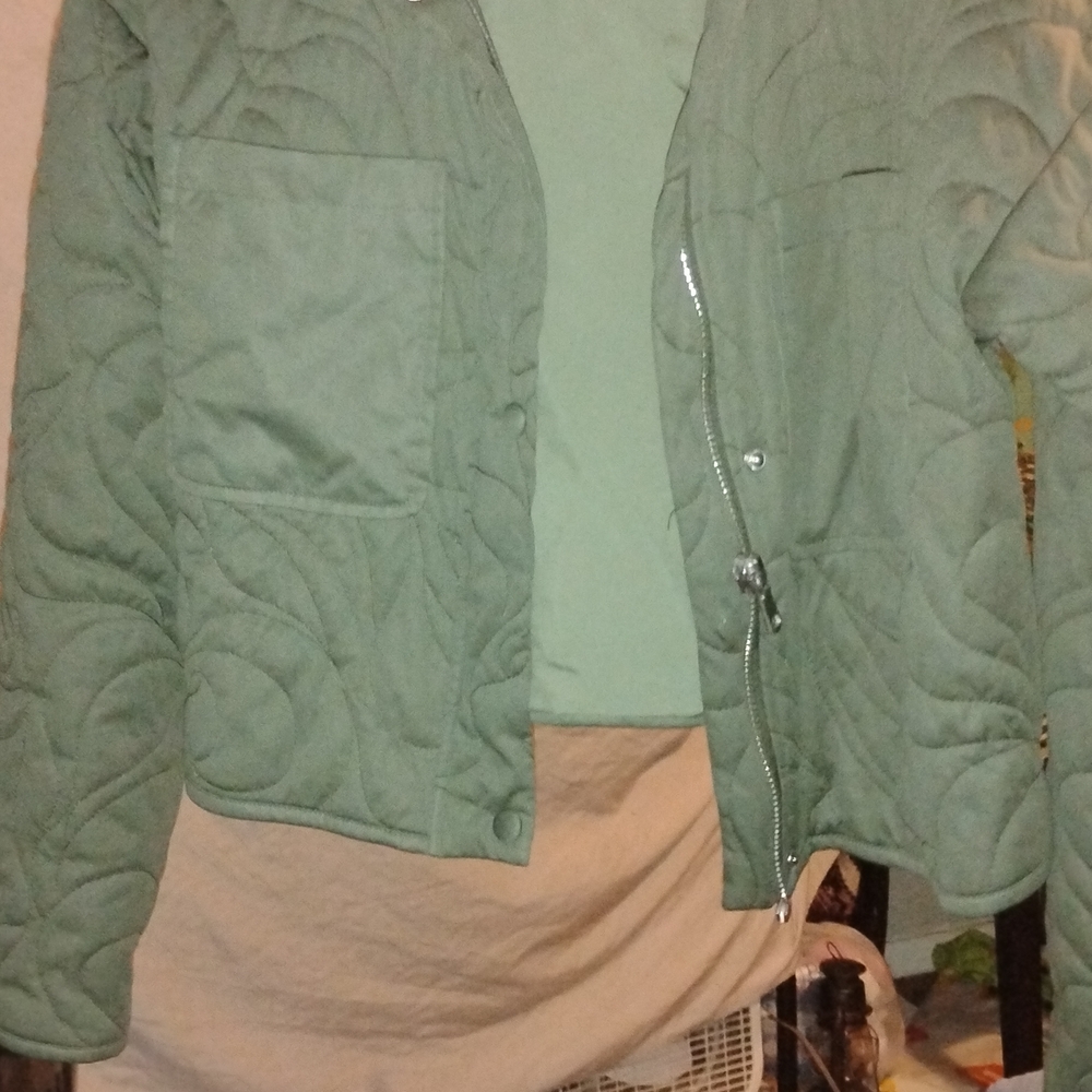 7 For All Mankind Olive Quilted Utility Jacket